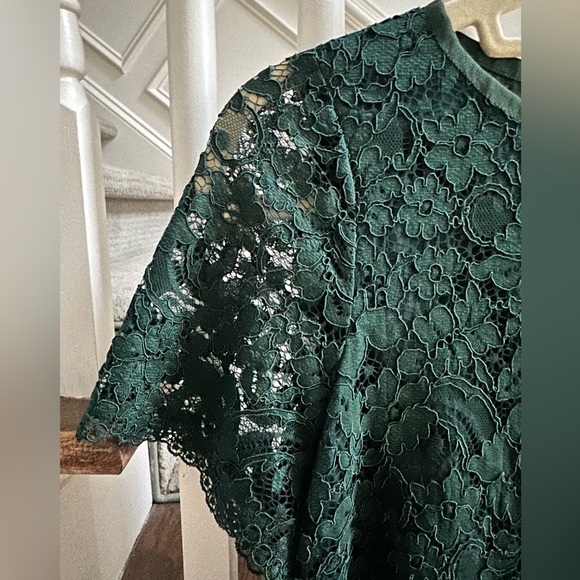 NEW Brooks Brothers dark green lace dress for Holidays, size 12 - Picture 4 of 12